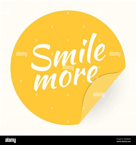 Smile More Hand Drawn Lettering Promotional Sticker With A Turned Edge