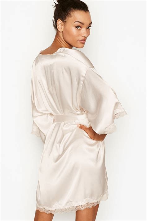 Buy Victorias Secret Satin And Lace Kimono Dressing Gown From The