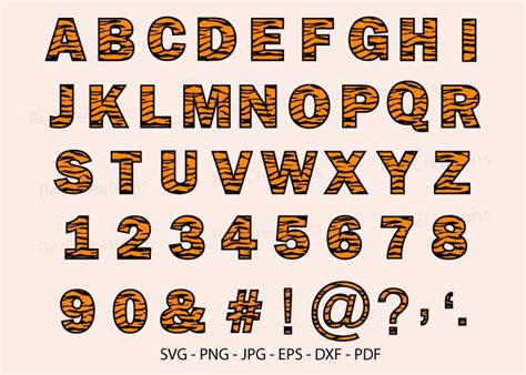 Tiger Alphabet Svg Alphabet Cut Files For Cricut Tiger Numbers Svg