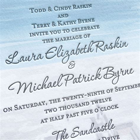 Beach Boardwalk Letterpress Wedding Invitations Mospens Studio