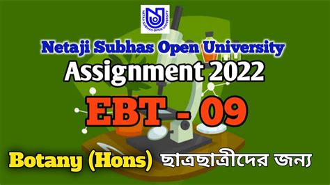 online assignment 2022 nsou bdp botany hons 2nd year ebt 09 question and answer youtube