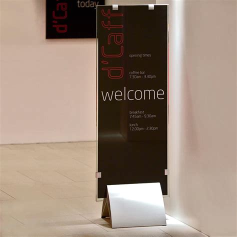 Fin Clamp Freestanding Display Sign With Glass Panels Signbox