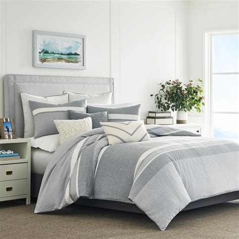 You don't have to buy a comforter separately and try to match it with your existing bedding. Nautica Clearview 3-Piece Grey Cotton Full/Queen Comforter ...