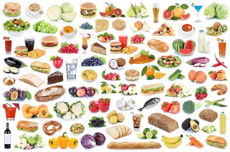 Collage De Fondo De Colección De Alimentos Y Bebidas Alimentación