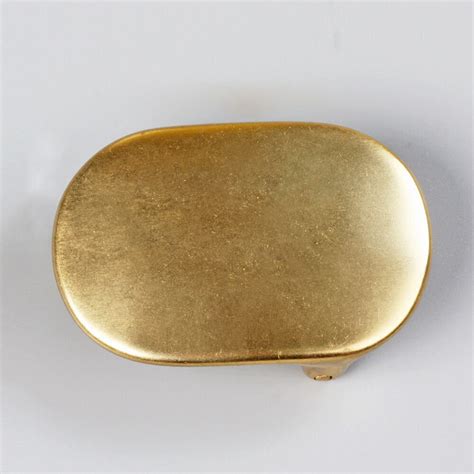 Vintage Solid Brass Oval Belt Buckle Plained Men Buckle Heavy Etsy