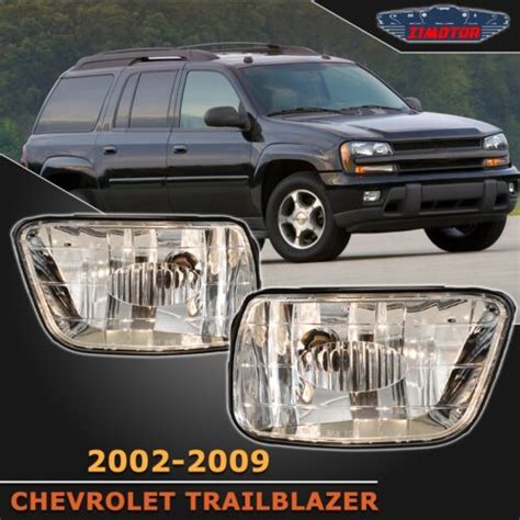 For 02 09 Chevy Trailblazer Clear Lens Bumper Fog Lights Lamps Pair