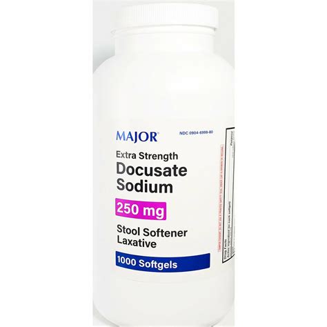 Docusate Sodium 250 Mg 1000 Softgels By Major Hargraves Online Healthcare