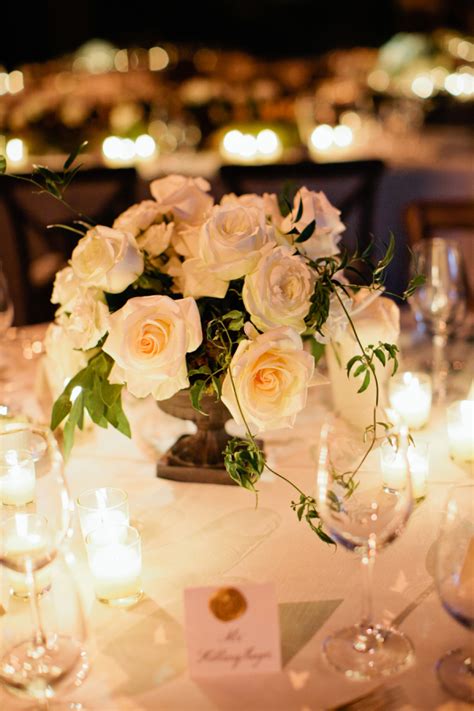 Centerpiece Of White Roses Elizabeth Anne Designs The Wedding Blog