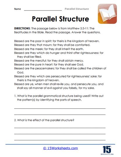 Parallel Structure Worksheets 15