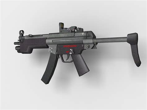 Heckler And Koch Mp5 Submachine Gun 3d Model 3ds Max Files Free Download