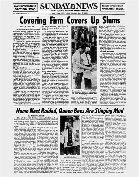 Daily News Page Stonewall Inn Photograph By New York Daily News Archive Fine Art America