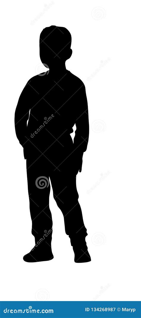 Silhouette Of Little Boy Stock Vector Illustration Of Isolated 134268987