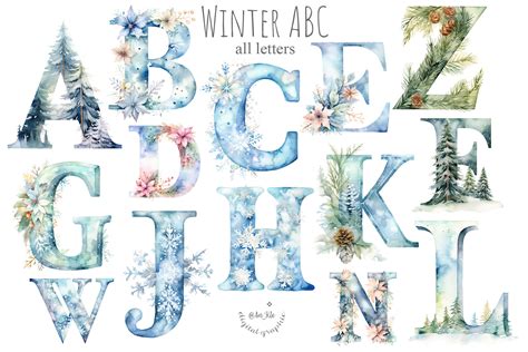 Winter Letters By Ankle Thehungryjpeg
