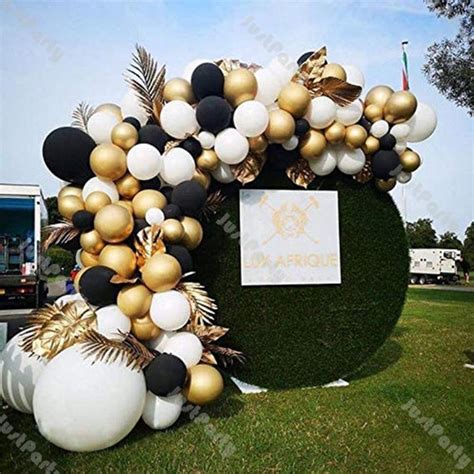 147pcs Matte Black White Chrome Gold Balloon Garland Arch Kit Etsy