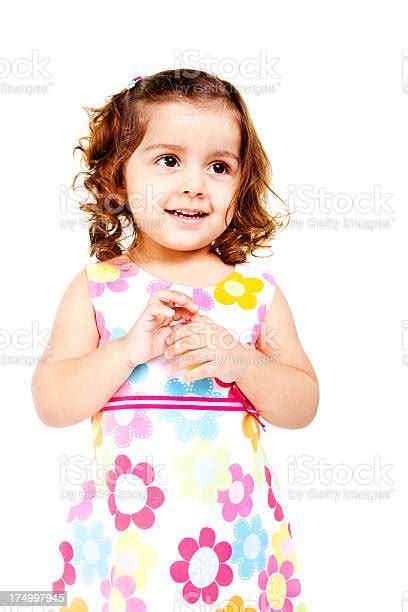 Cheerful Little Indian Baby Girl Isolated On White Stock Photo