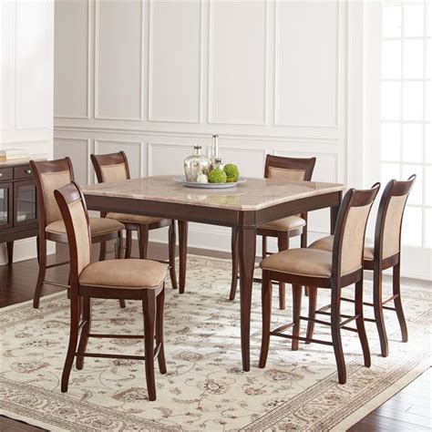 Marseille Marble 7 Piece Counter Height Dining Set Ms9507pc