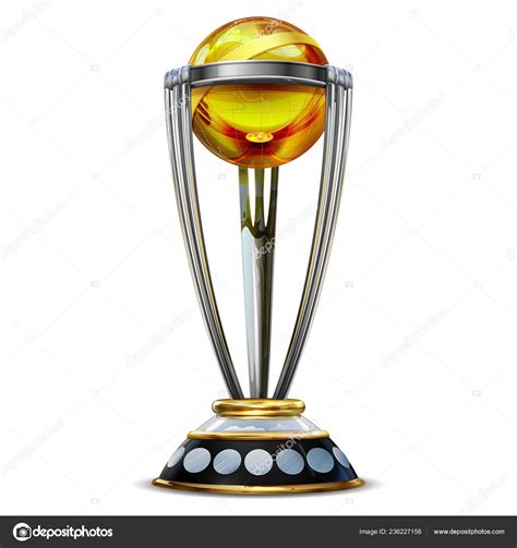 Vector Icc World Cup Trophy Illustration Realistic Cricket World Cup Trophy Plain Background
