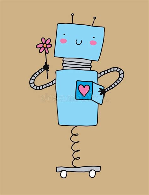 Vector Robot Heart Card Stock Illustrations 268 Vector Robot Heart