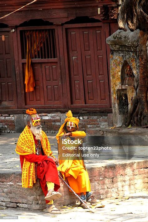 Two Sadhus At Kathmandu Durbar Squarenepal Stock Photo Download Image