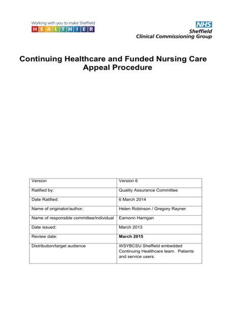 Continuing Healthcare And Funded Nursing Care