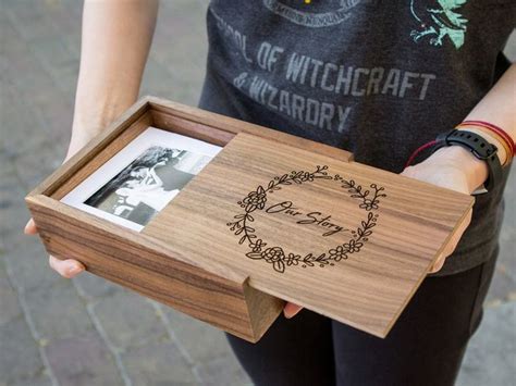 Caja de memoria fotográfica de madera de 5x7 Etsy España Wood