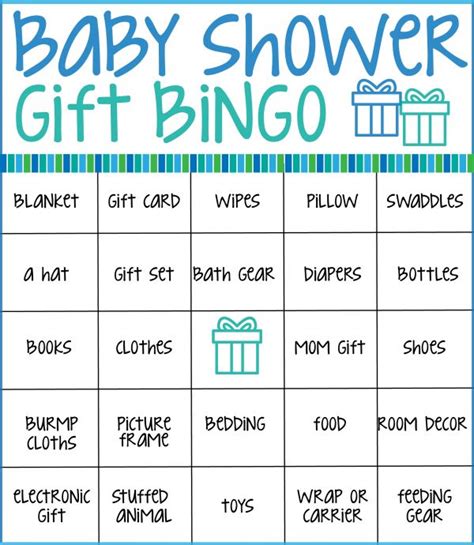 Baby Shower Gift Bingo Cards Free Printable
