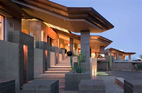 Modern Desert Home Set On A Rocky Hillside With Spectacular City Views