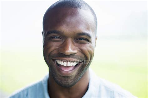 African American Man Laughing — Headshot Young Adult Stock Photo