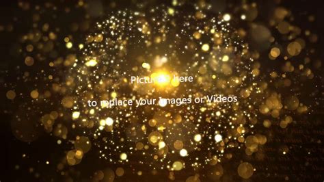 Free After Effect template - Gold Particles Postcard Opening | After