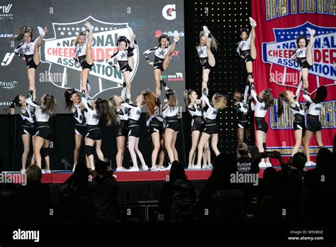 Dallas 23rd Feb 2018 A Cheerleader Team Perform In The National Cheerleaders Association Nca