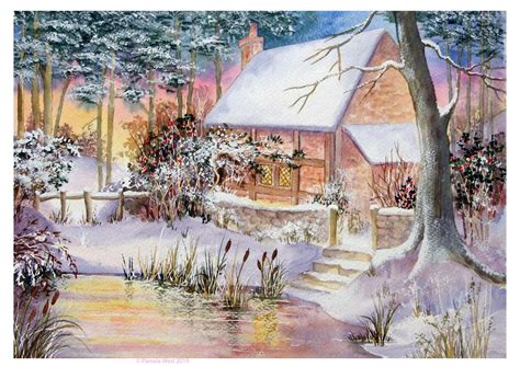 Woodland Cottage Original Watercolour Painting Instant Digital Download
