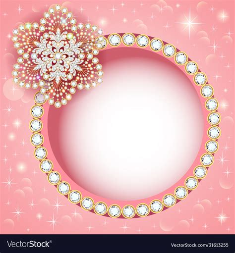 Jewelry Background With Gold And Precious Stones Vector Image