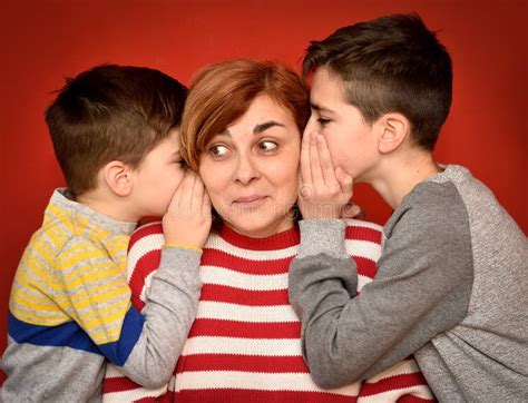 Mother And Sons Stock Image Image Of Little Background 86431581