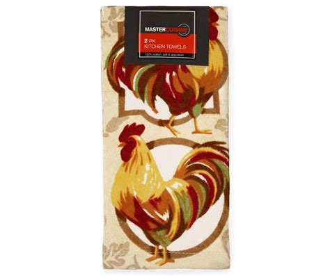 Master Cuisine Rooster Kitchen Towels 2 Pack Big Lots Rooster