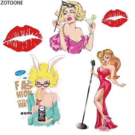 Zotoone Sexy Ladies Patches For Clothing Elegant Girls Iron On Transfer