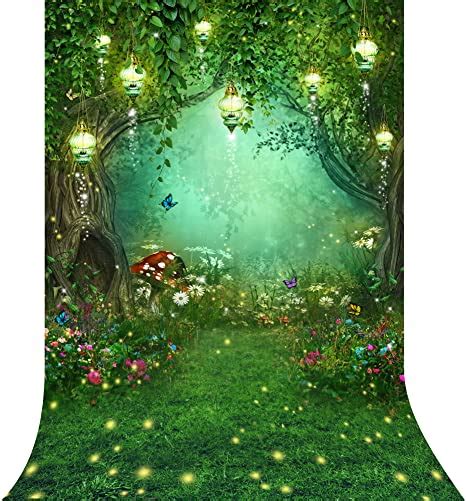 Riyidecor Enchanted Forest Backdrop Polyester Fabric