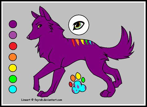 5 Point Rainbow Wolf Adoptable By Kittylover120 On Deviantart