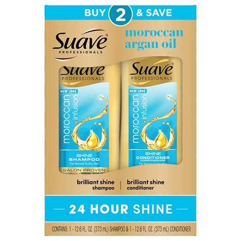 Suave Moroccan Infusion With Argan Oil Shine Shampoo And Conditioner Oz Pack Walmart Com