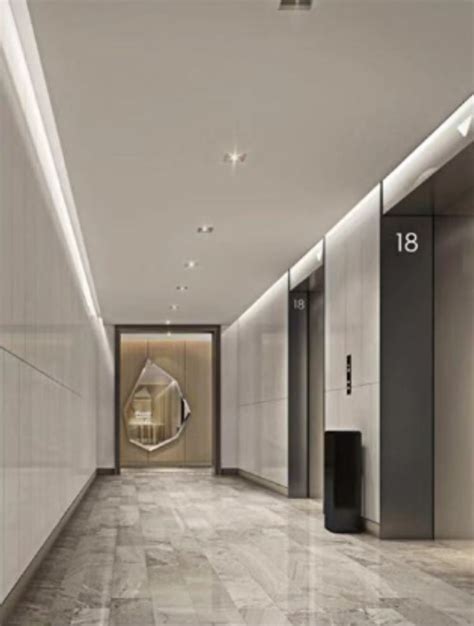 Elegant Elevatory Lobby Of Residential Apartment Building Lobby