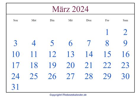 Kalender März 2024 Ausdrucken The Beste Kalender