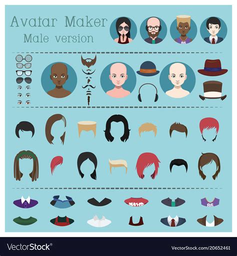 Male Avatar Maker Royalty Free Vector Image Vectorstock