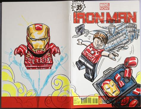 Lego Iron Man Sketch Cover By Dan Veesenmeyer In Dan Veesenmeyers My