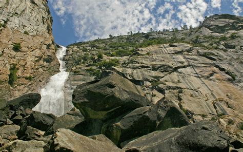 Download Mountain Cliff Nature Waterfall Hd Wallpaper