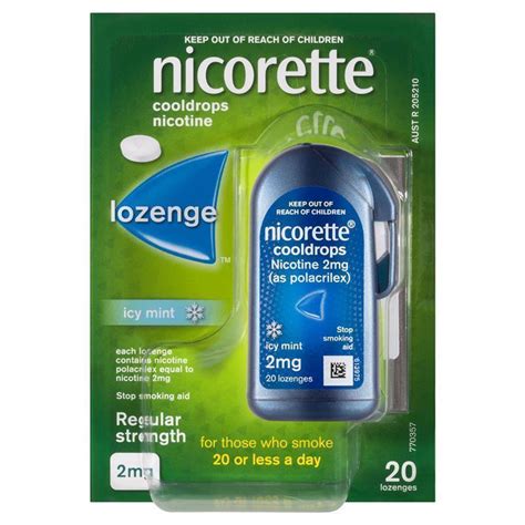 buy nicorette quit smoking regular strength cooldrops nicotine lozenge icy mint 20 pack online