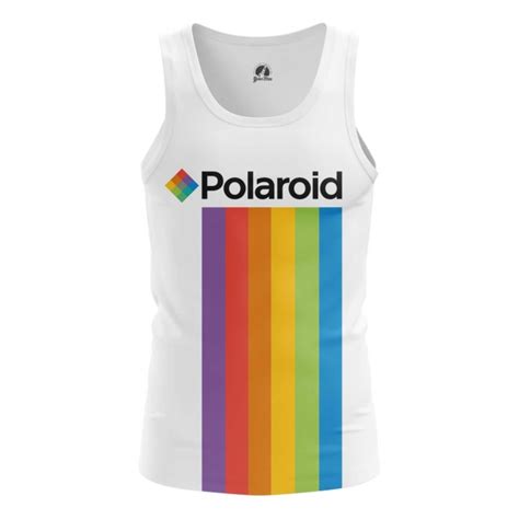 Mens Tank Polaroid Rainbow Logo Vest Idolstore Merchandise And