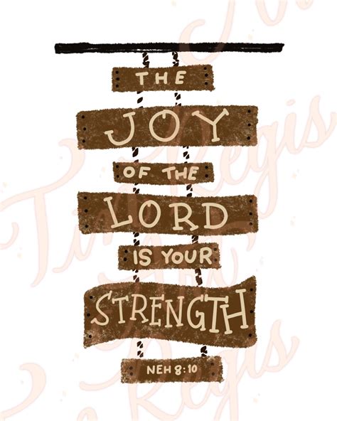 The Joy Of The Lord Is My Strength Bible Verse Printable Wall Art