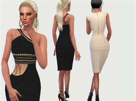 Classy Bandage Dresses By Puresim Sims 4 Female Clothes