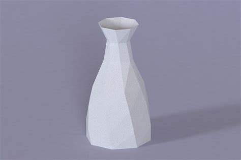 Printable Diy Template Pdf Vase Low Poly Paper Model B2 3d Etsy