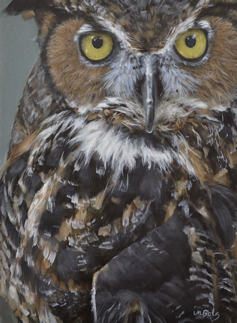 Great Horned Owl Painting Atlanta Artist Great Horned Owl British