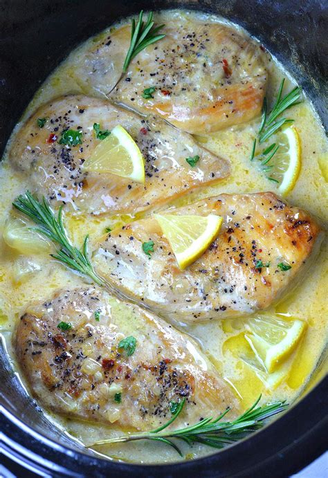 Slow Cooker Lemon Garlic Chicken A Crock Pot Chicken Breast Recipe